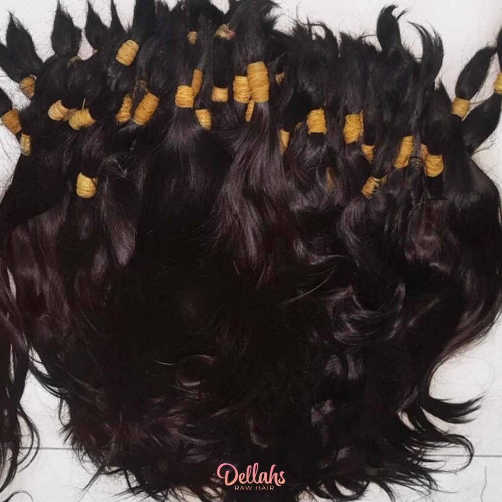 Freshly collected Raw Human Hair from donors in Cambodia- Dellahs Raw Cambodian Hair for sale highest quality